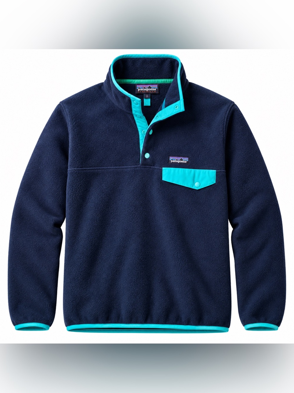 Patagonia Mens Synchilla Snap-T Fleece Pullover Small Navy Teal Outdoor Gorpcore